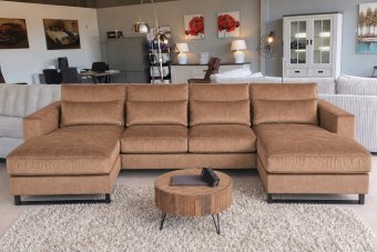 Naarden Longchair + 2 + Longchair in bruin – kleurimpressie