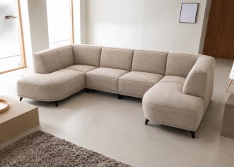 Taupe Niehove · Ottomaan Klein + 2 Zits + Ottomaan Klein – A-meubel