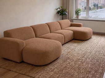 Nijmegen Longchair + 2 Zits + Longchair in cognac – kleurimpressie