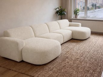 Nijmegen Longchair + 2 Zits + Longchair in creme – kleurimpressie