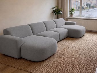 Nijmegen Longchair + 2 Zits + Longchair in grijs – kleurimpressie