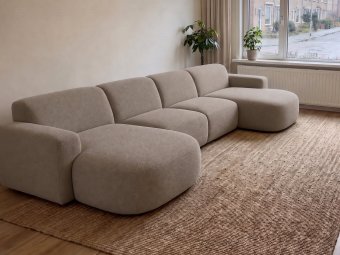 Nijmegen Longchair + 2 Zits + Longchair in taupe – kleurimpressie