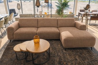 Olst 2 Zits + Longchair in bruin – kleurimpressie