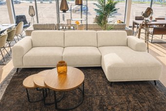 Olst 2 Zits + Longchair in creme – kleurimpressie