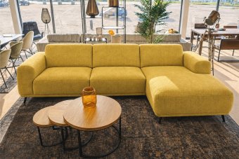Olst 2 Zits + Longchair in geel – kleurimpressie