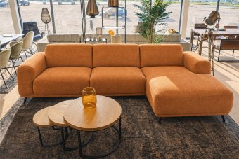 Olst 2 Zits + Longchair in oranje – kleurimpressie
