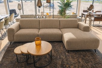 Olst 2 Zits + Longchair in ribstof – materiaalimpressie