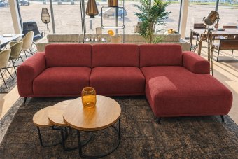 Olst 2 Zits + Longchair in rood – kleurimpressie