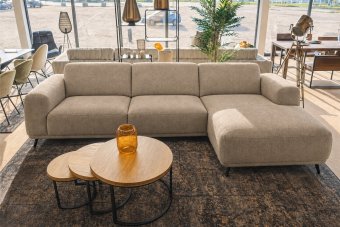 Olst 2 Zits + Longchair in taupe – kleurimpressie