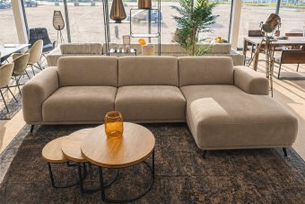 Olst 2 Zits + Longchair in velvetstof – materiaalimpressie