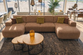 Olst Longchair + 2 Zits + Longchair in bruin – kleurimpressie