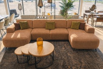 Olst Longchair + 2 Zits + Longchair in cognac – kleurimpressie