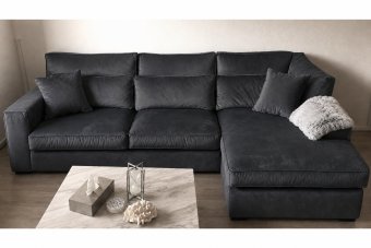 Oudenbosch 2 Zits + Longchair in antraciet – kleurimpressie