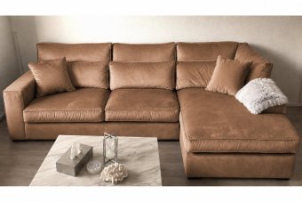 Oudenbosch 2 Zits + Longchair in bruin – kleurimpressie