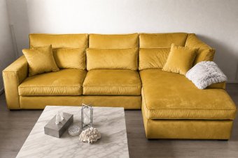Oudenbosch 2 Zits + Longchair in geel – kleurimpressie