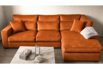 Oudenbosch 2 Zits + Longchair in oranje – kleurimpressie