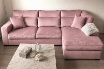 Oudenbosch 2 Zits + Longchair in roze – kleurimpressie
