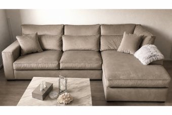 Oudenbosch 2 Zits + Longchair in taupe – kleurimpressie