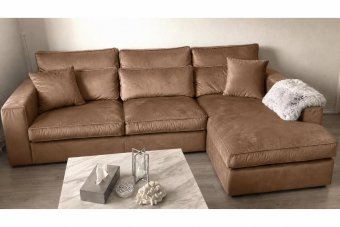 Oudenbosch Longchair in bruin – kleurimpressie