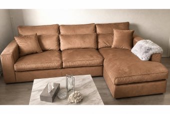Oudenbosch Longchair in cognac – kleurimpressie