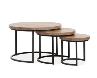 OUTLET - ALPHEN AAN DEN RIJN! - Houten Salontafel Set van 3 - foto 1