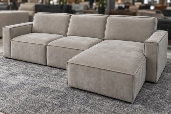 Papendrecht 2 Zits + Longchair in velvetstof – materiaalimpressie