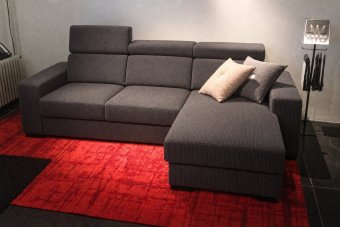 Raalte 2 Zits + Longchair in ribstof – materiaalimpressie