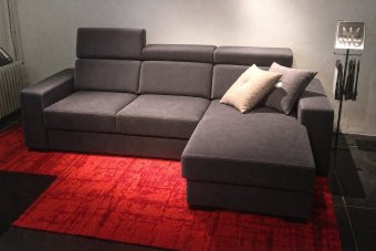 Raalte 2 Zits + Longchair in velvetstof – materiaalimpressie