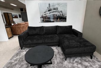 Roosendaal 2 Zits + Longchair in zwart – kleurimpressie