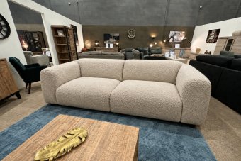 Rotterdam 2 Zits Bank in teddystof – materiaalimpressie
