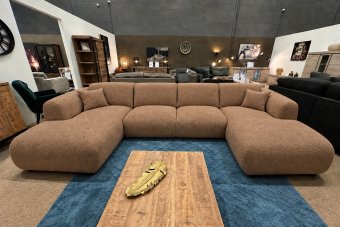 Rotterdam Longchair + 2 Zits + Longchair in bruin – kleurimpressie