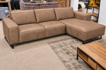 Scherpenisse 2 Zits + Longchair in bruin – kleurimpressie