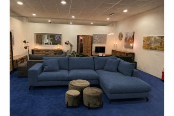 Stroe 2.5 Zits + Longchair in blauw – kleurimpressie