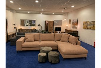 Stroe 2.5 Zits + Longchair in cognac – kleurimpressie