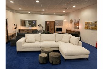 Stroe 2.5 Zits + Longchair in creme – kleurimpressie