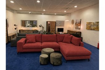 Stroe 2.5 Zits + Longchair in rood – kleurimpressie