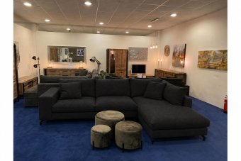 Stroe 2.5 Zits + Longchair in zwart – kleurimpressie