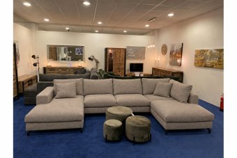 Stroe Loungebank in taupe – kleurimpressie