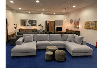 Stroe Loungebank in velvetstof – materiaalimpressie