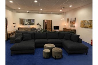 Stroe Loungebank in zwart – kleurimpressie