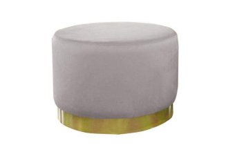 Taupe Poef Lexmond 60x45cm met spiegelrand – A-meubel