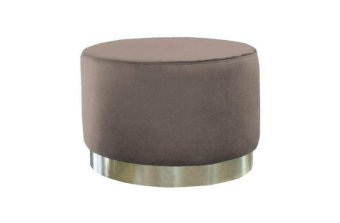 Taupe Poef Lexmond 45x51cm met spiegelrand – A-meubel