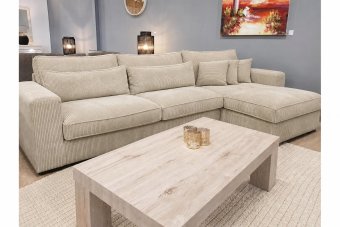 Terheijden 2 Zits + Longchair in beige – kleurimpressie