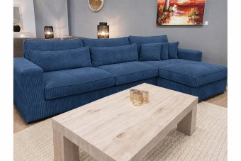 Terheijden 2 Zits + Longchair in blauw – kleurimpressie