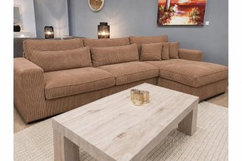 Terheijden 2 Zits + Longchair in bruin – kleurimpressie