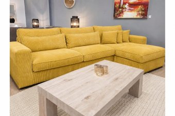 Terheijden 2 Zits + Longchair in geel – kleurimpressie