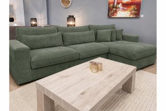 Terheijden 2 Zits + Longchair in groen – kleurimpressie