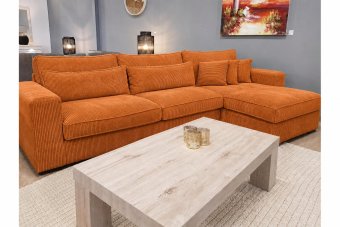 Terheijden 2 Zits + Longchair in oranje – kleurimpressie