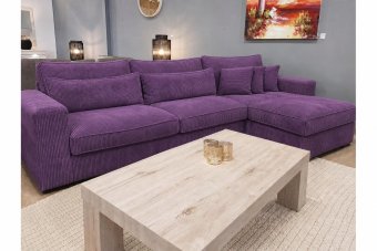 Terheijden 2 Zits + Longchair in paars – kleurimpressie