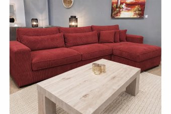 Terheijden 2 Zits + Longchair in rood – kleurimpressie